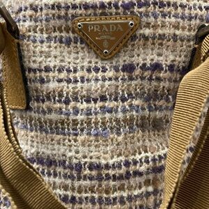 Prada Women's Textured Shoulder Bag - Brown and Purple